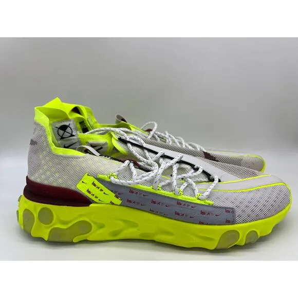 Nike React ISPA Sneakers Platinum Volt Running Shoes CT2692 002 Men's Size 10