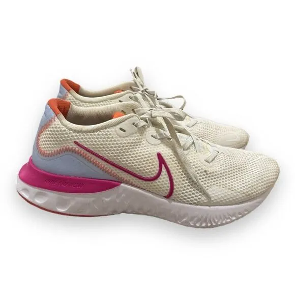 Nike Renew Running Shoes Pink Blue White Cw7436-100 Women's Size 10.5W