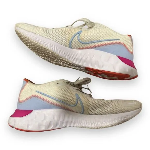 Nike Renew Running Shoes Pink Blue White Cw7436-100 Women's Size 10.5W