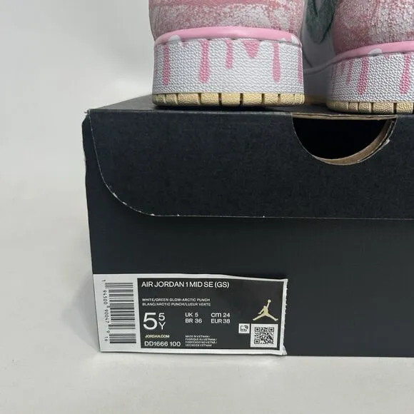 Nike Shoes Air Jordan 1 Mid SE GS “Ice Cream/Paint Drip” 2024
