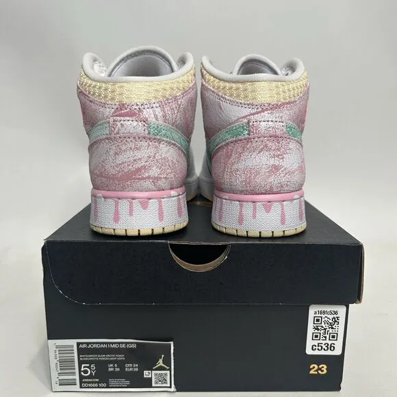 Nike Shoes Air Jordan 1 Mid SE GS “Ice Cream/Paint Drip” 2024