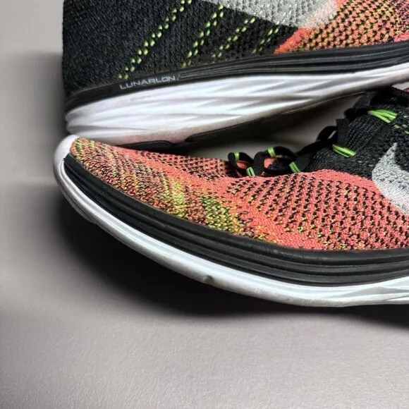 Nike Shoes Men's US 12 Multicolor Flyknit Lunar‎ 3 Athletic Running Sneakers Gym