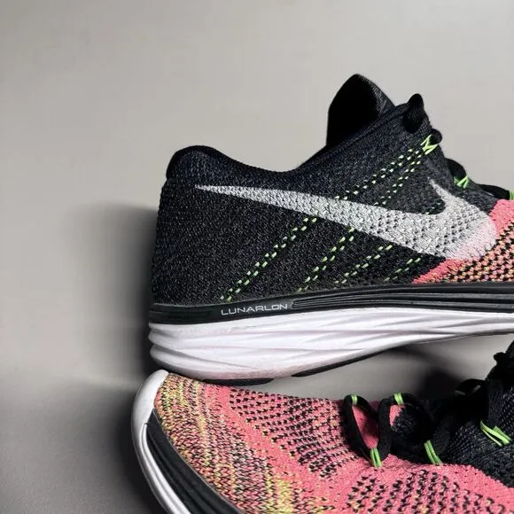 Nike Shoes Men's US 12 Multicolor Flyknit Lunar‎ 3 Athletic Running Sneakers Gym