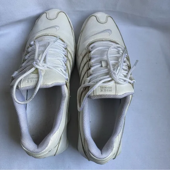 Nike Shox NZ Running Athletic White Leather Shoes 378341-128