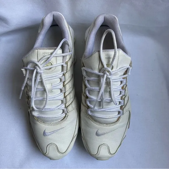 Nike Shox NZ Running Athletic White Leather Shoes 378341-128