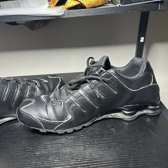 Nike Shox NZ Triple Black Men’s Running Shoes Leather 501524-091 Size 13