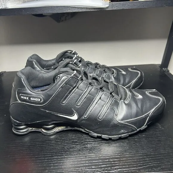 Nike Shox NZ Triple Black Men’s Running Shoes Leather 501524-091 Size 13