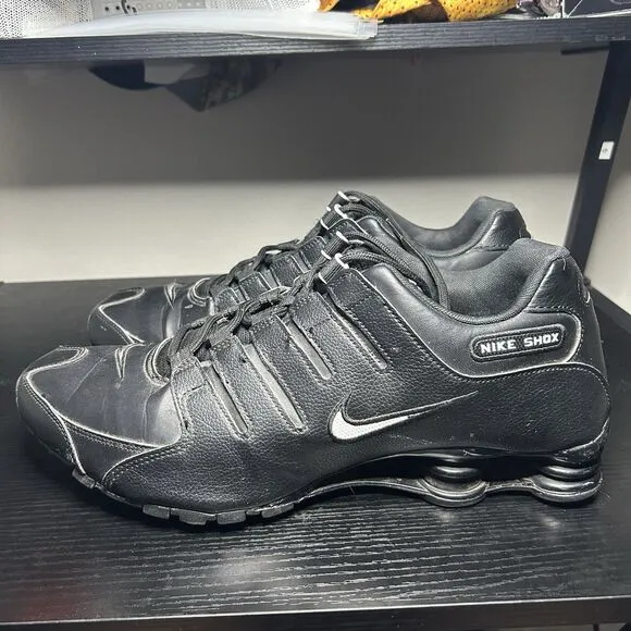 Nike Shox NZ Triple Black Men’s Running Shoes Leather 501524-091 Size 13