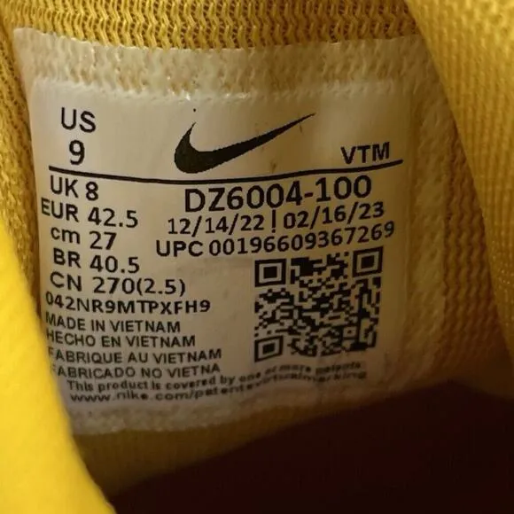 Nike Tuskegee Institute Pegasus 40 Men’s 9 Running Shoes Sneakers DZ6004-100