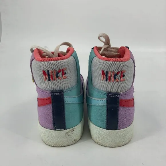 Nike White and Blue Pastel Colores Blazer Sneakers | Lace-Up Closure