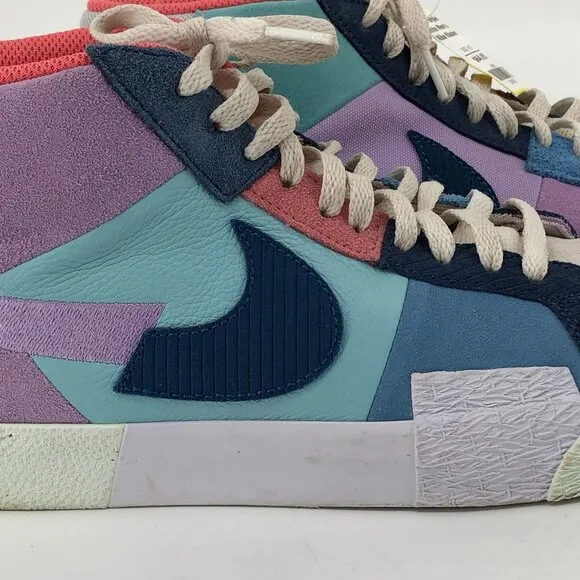 Nike White and Blue Pastel Colores Blazer Sneakers | Lace-Up Closure