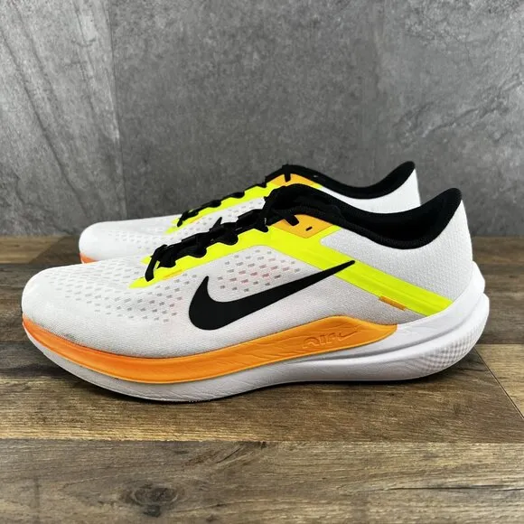 Nike Winflo 10 Sz 12 Mens White Volt Laser Orange Running Shoes