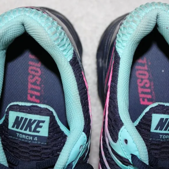 Nike Womens Air Max Torch 4 Running Shoes Navy Blue Pink Size 8 Comfort Light