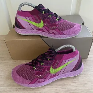 Nike Womens Free 3.0 Running Shoes Purple 2015 Flyknit - Size 8