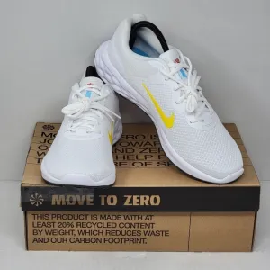 Nike Womens Revolution 6 NN Running Shoes White Yellow DC3720-105 Size 11 New