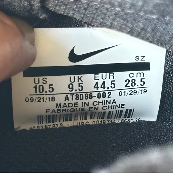Nike X Air Fear of God Mocassin Men's Black Size 10.5