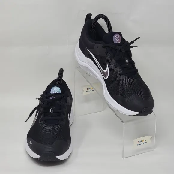 Nike Youth Size 6Y Downshifter 12 Running Shoes DM4194-003 Black White New
