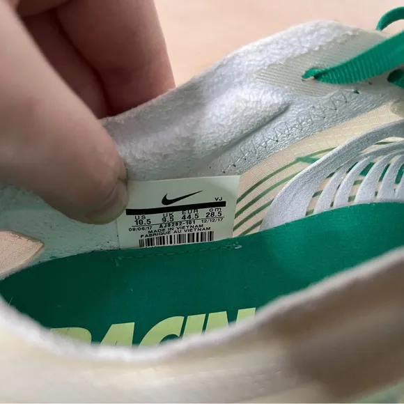 Nike Zoom Fly Celebrate the Chase Running Shoes White Green men's 10.5