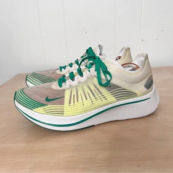 Nike Zoom Fly Celebrate the Chase Running Shoes White Green men's 10.5