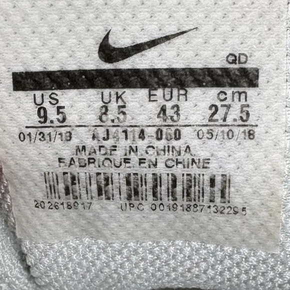 Nike ZoomX Pegasus 35 Turbo Gray Pink Mens US Size 9.5 AJ4114-050 Running Shoes