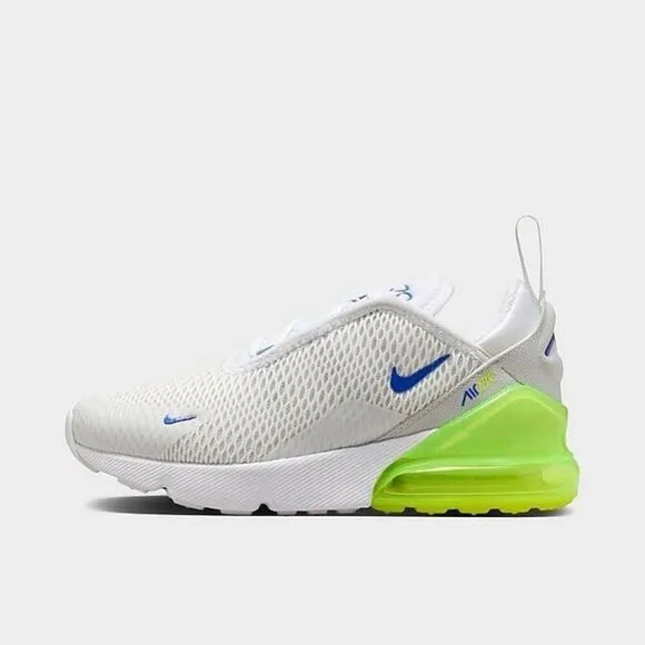 Nike Air Max 270 HJ9238-100 Sneakers Kids US 11C White Volt Running Shoes TF4121