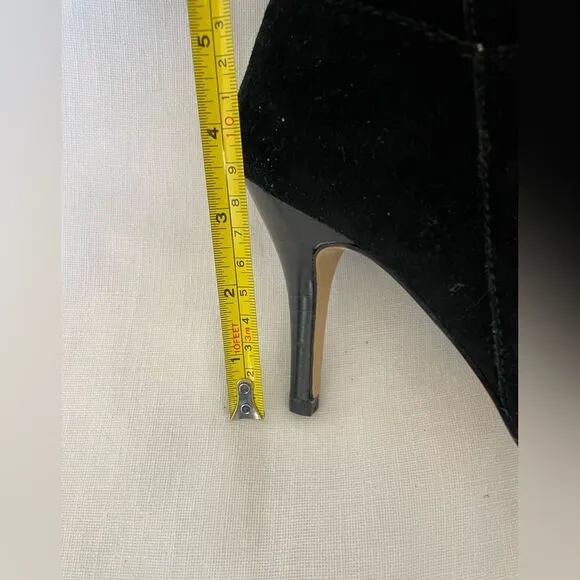 Nine West Alexis Black Suede Over the Knee Folded Boots Size 6.5