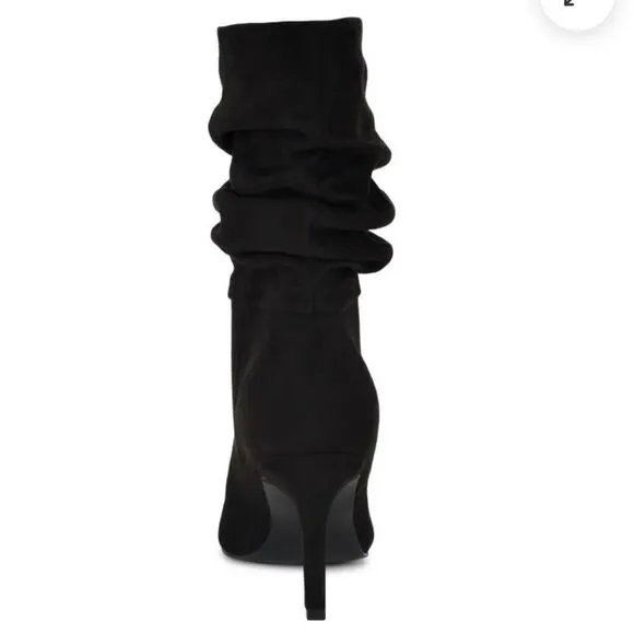 Nine West Gorgeous 8 Black suede High Heel Heeled Ankle Elegant Dress Booties Bo
