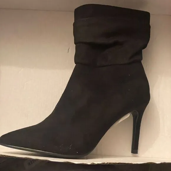 Nine West Gorgeous 8 Black suede High Heel Heeled Ankle Elegant Dress Booties Bo