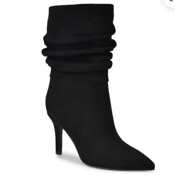 Nine West Gorgeous 8 Black suede High Heel Heeled Ankle Elegant Dress Booties Bo
