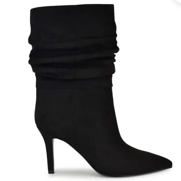 Nine West Gorgeous 8 Black suede High Heel Heeled Ankle Elegant Dress Booties Bo