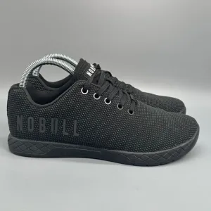 Nobull Mens 7 Womens 8.5 Crossfit Shoe All Black Lace Athletic Running Sneakers