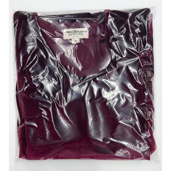Norm Thompson Deep Burgundy Wine Red 3/4 Sleeve Velvet Long Dress
