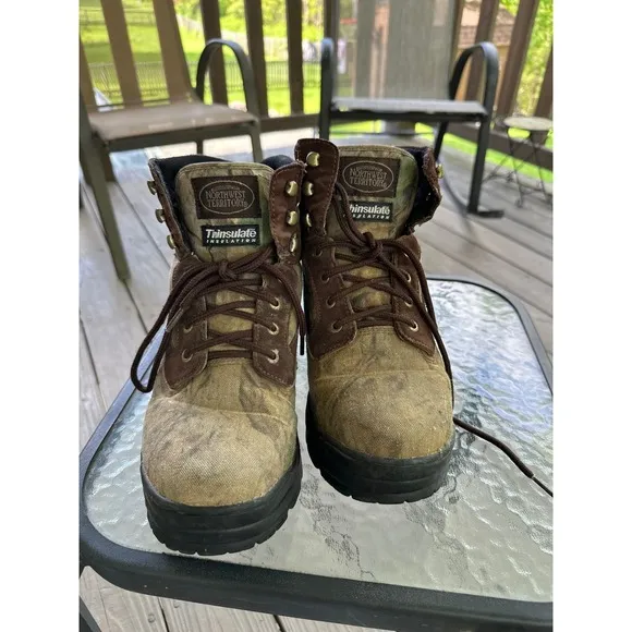 Northwest Territory Hunting Boots Thinsulate Insulated Camo Brown Mens 9.5
