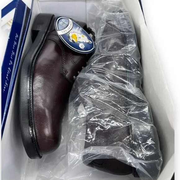 Nunn Bush Shoes Mens 8 Brown Plain Toe Oxford Leather Comfort Gel Work Walking‎