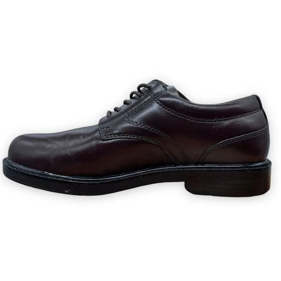Nunn Bush Shoes Mens 8 Brown Plain Toe Oxford Leather Comfort Gel Work Walking‎