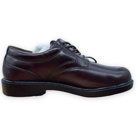 Nunn Bush Shoes Mens 8 Brown Plain Toe Oxford Leather Comfort Gel Work Walking‎