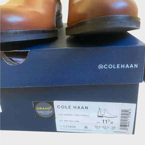 NWB Cole Haan Grand  Dress Chelsea Boots Men's Size 11.5 Leather British Tan