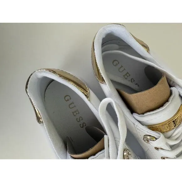 NWB Guess Loven White Casual Lace Up Sneakers Women’s Size 7.5