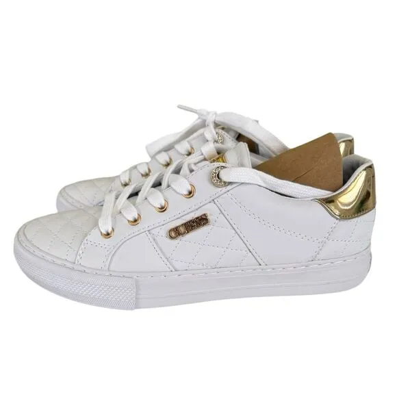 NWB Guess Loven White Casual Lace Up Sneakers Women’s Size 7.5