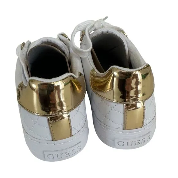 NWB Guess Loven White Casual Lace Up Sneakers Women’s Size 7.5