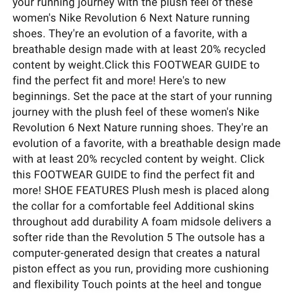 NWB Nike Revolution 6 Running Shoes