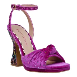 NWOB Betsey Johnson Alianna Magenta Velvet Rhinestone Heels