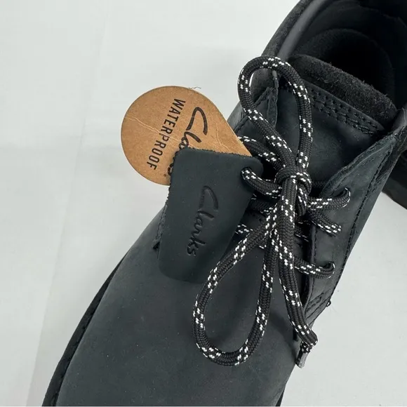 NWOB Clarks Corston DB Waterproof Men's Size 7.5M Black Leather Boots