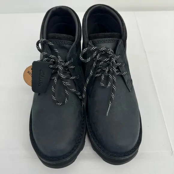NWOB Clarks Corston DB Waterproof Men's Size 7.5M Black Leather Boots