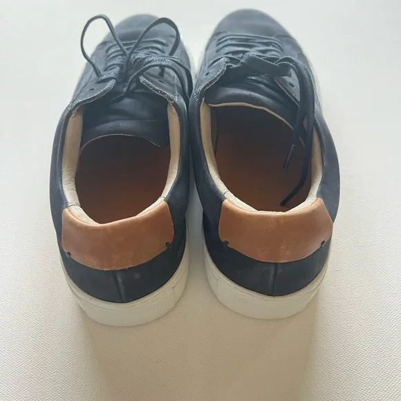 NWOB Supply Lab Damian Navy Blue Leather Casual Sneaker Shoes Men's Size 10