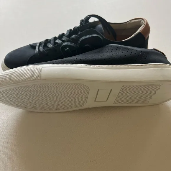 NWOB Supply Lab Damian Navy Blue Leather Casual Sneaker Shoes Men's Size 10