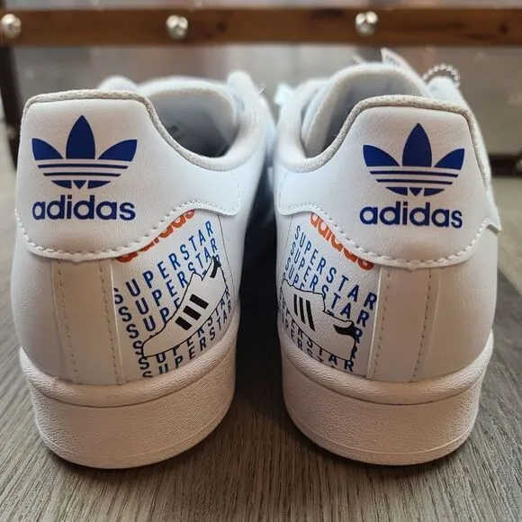 NWOB Adidas Superstar Multicolor Sneakers size men 8.5 women 9.5
