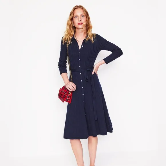 NWOT BODEN Rachel Knitted Shirt Dress