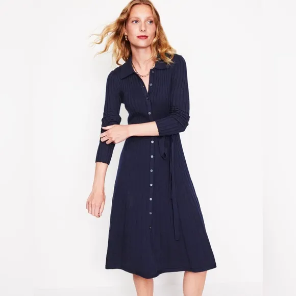 NWOT BODEN Rachel Knitted Shirt Dress