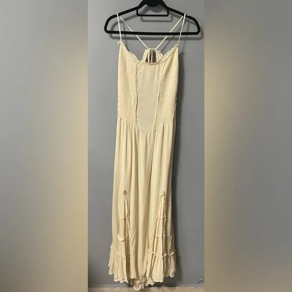 NWOT Free People Siren Nights Maxi Dress in Cream. Size Large